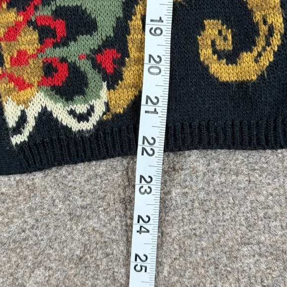 Vintage 90s Black Cardigan Sweater Women’s S Colorful Paisley Pattern Grannycore - Picture 9 of 11